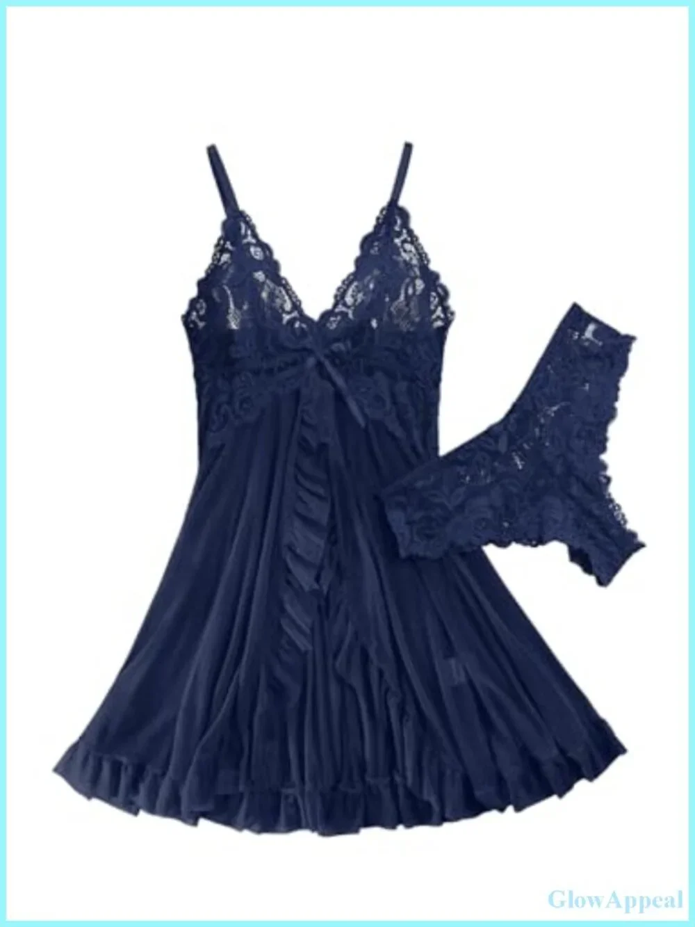 Sexy Lingerie Dress 2pc Night Gown with Thong Slight Stretch